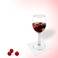 Kirschenbowle im Rotwein Glas.